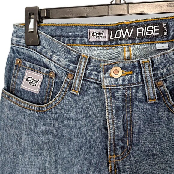 Cruel Girl vintage 90's NWT dead stock low rise relaxed denim jeans women's 5 R - Picture 3 of 7